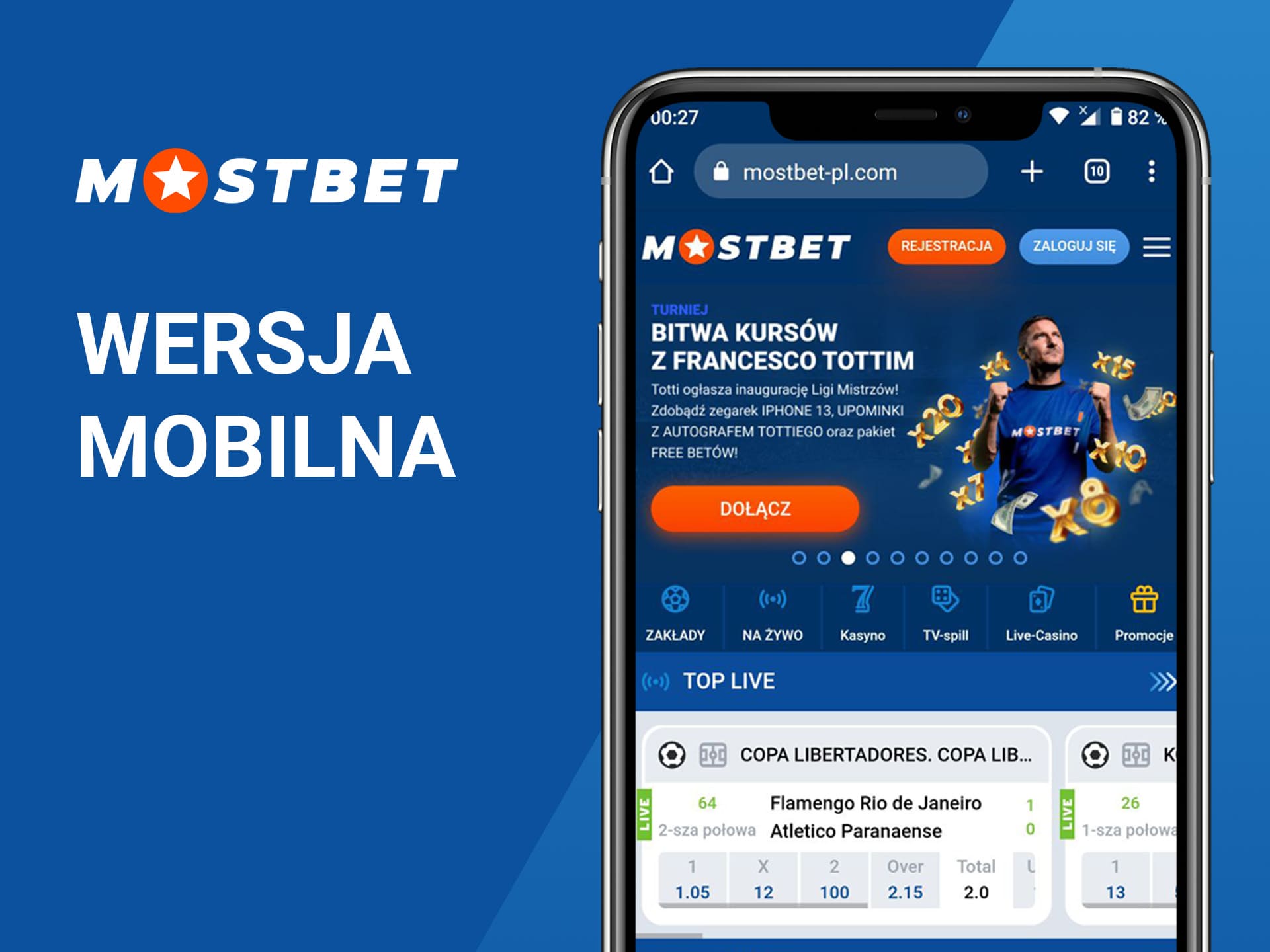 Wersja mobilna MostBet